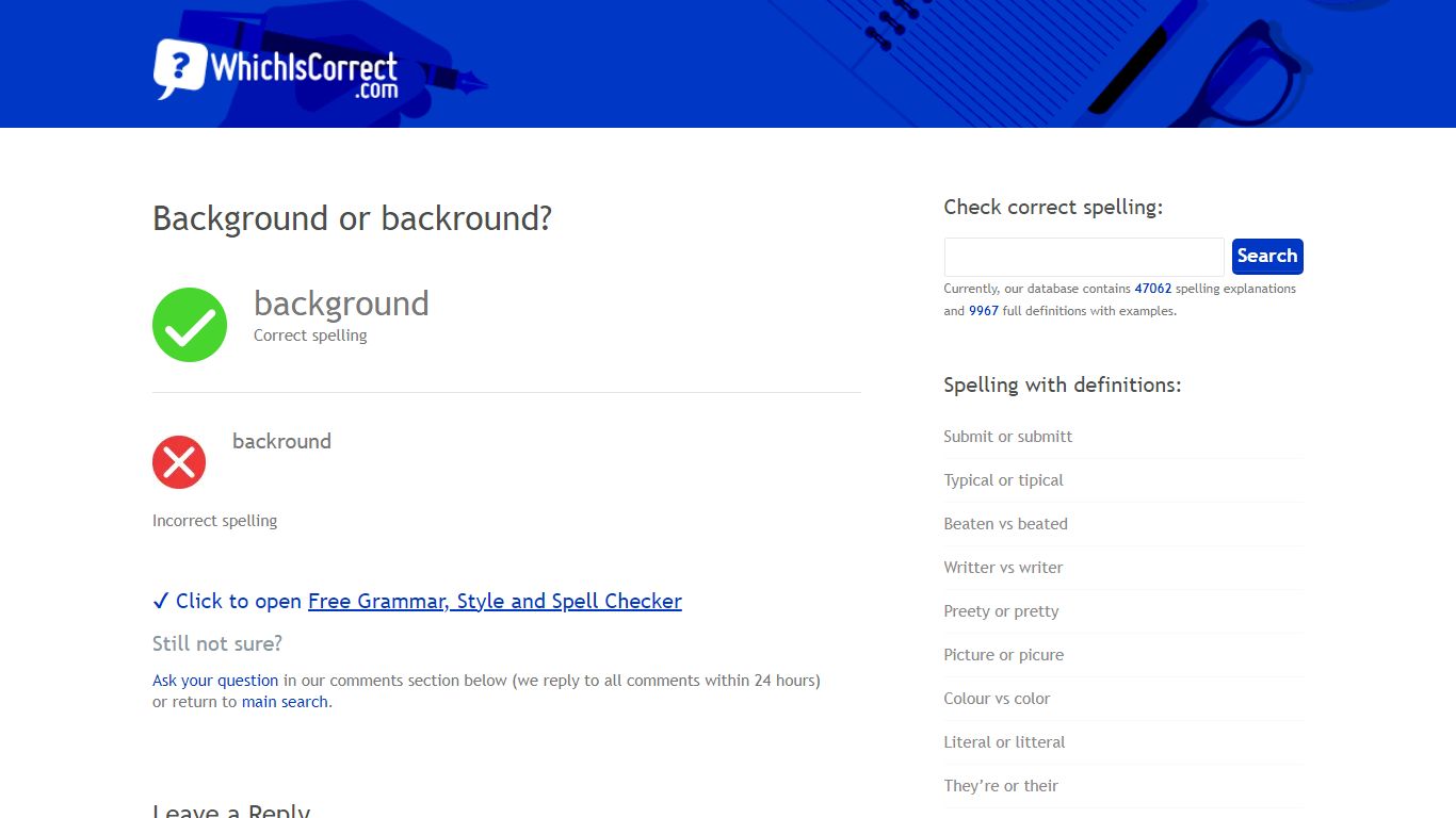 Background or backround? - Spelling Which Is Correct How To Spell